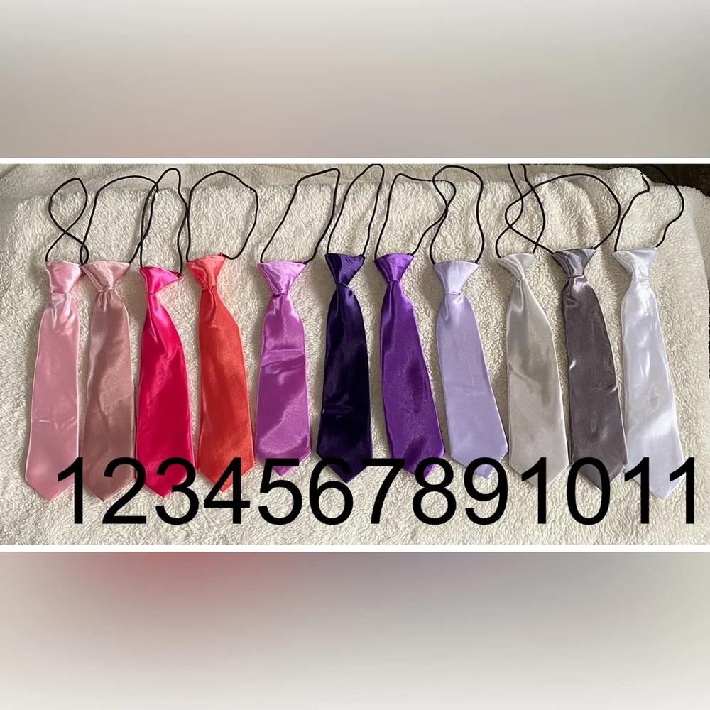 5 Satin Neck‎ Tie For Dogs- 5 pack- Different Colors